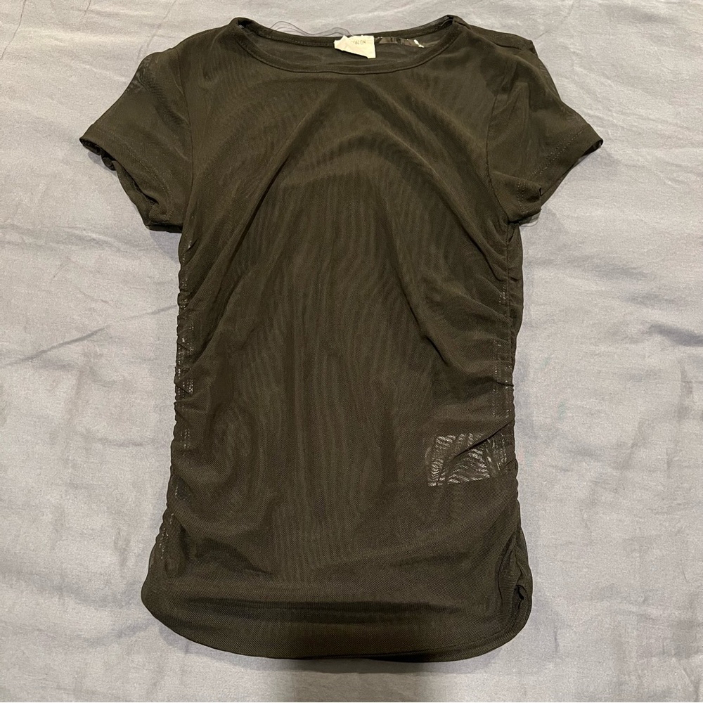 Black Mesh Cotton On Tee Shirt Size XS